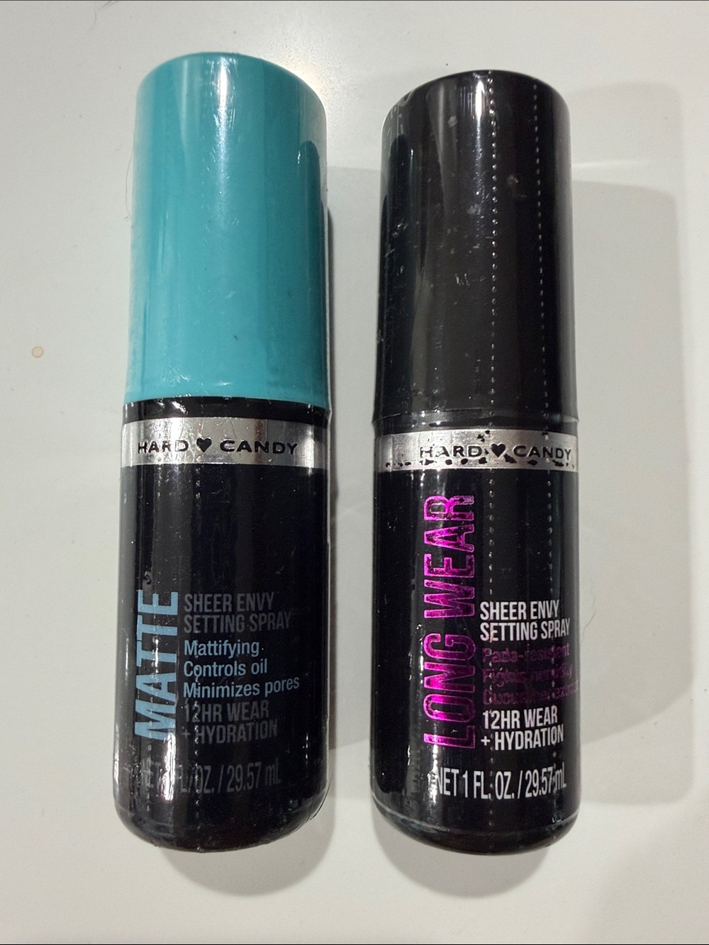 Hard Candy Setting Spray Duo — Teal & Black Caps